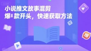小说推文故事混剪爆款开头，快速获取方法-数智网创