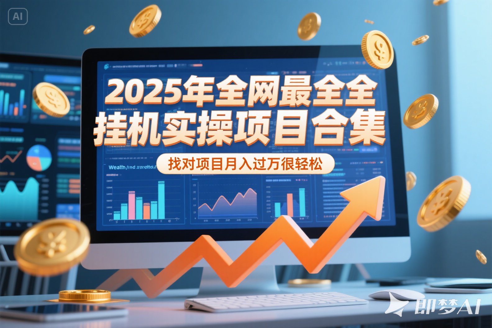 2025年挂机实操项目实操演练，挂机类型，AI直播类型，轻资产创业类型…-数智网创