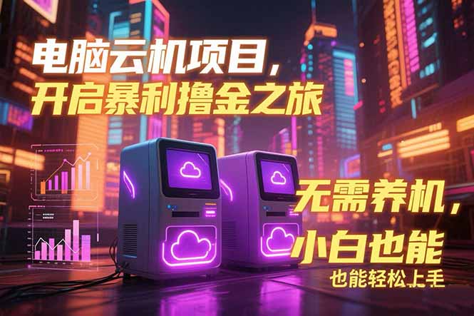 电脑云机项目 暴力撸金玩法，不需要养机 配置没有要求 单机100个窗口一…-数智网创