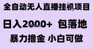 最新全自动抖音无人直播挂G项目，日入2k+ 包落地暴力撸金，小白可做【揭秘】-数智网创
