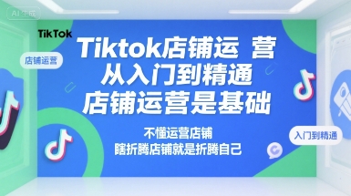 Tiktok店铺运营从入门到精通，店铺运营是基础，不懂运营店铺，瞎折腾店铺就是折腾自己-数智网创