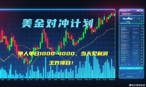 2025年最暴力项目“美金先登计划”最新最强对冲战法，每日实际收益1K-4K-数智网创
