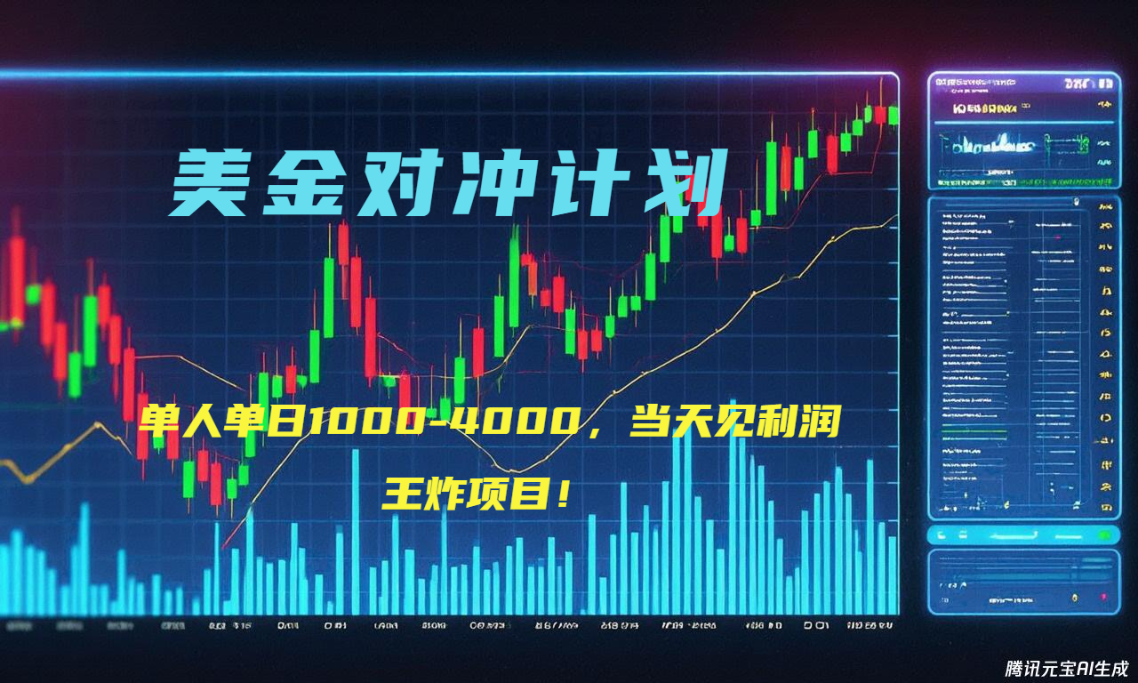 2025年最暴力项目“美金先登计划”最新最强对冲战法，每日实际收益1K-4K-数智网创