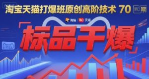 淘宝天猫打爆班原创高阶技术第70期:标品干爆-数智网创