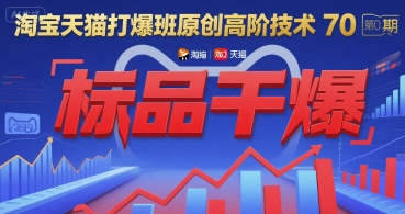 淘宝天猫打爆班原创高阶技术第70期:标品干爆-数智网创