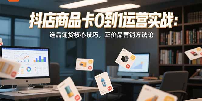 抖店商品卡0到1运营实战：选品铺货核心技巧，正价品营销方法论-数智网创