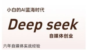 普通人利用Deepseek自媒体创业，零基础友好，小白的AI蓝海时代-数智网创