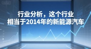付费文章：行业分析，这个行业，相当于2014年的新能源汽车-数智网创