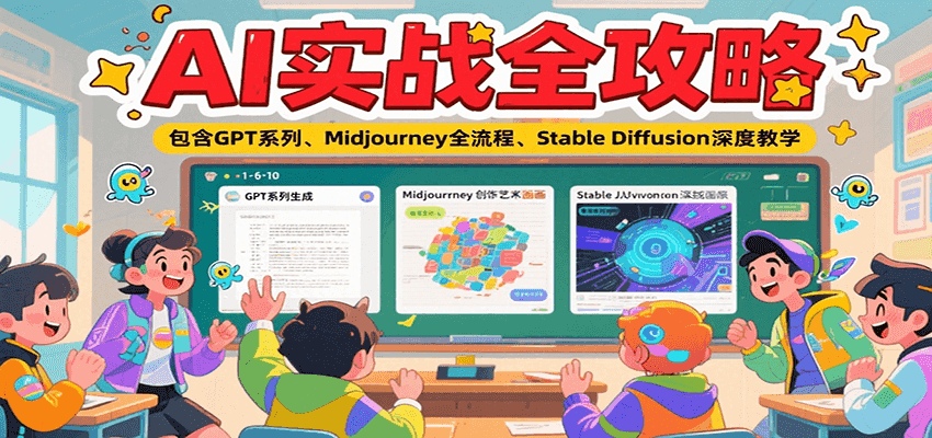 AI实战全攻略，包含GPT系列、Midjourney全流程、Stable Diffusion深度教学-数智网创