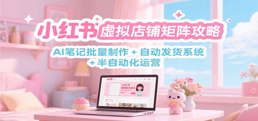 小红书虚拟店铺矩阵攻略:AI笔记批量制作 + 自动发货系统 + 半自动化运营-数智网创