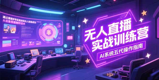 无人直播实操训练营,从设备搭建到话术,AI系统五代操作指南(7月更新-数智网创