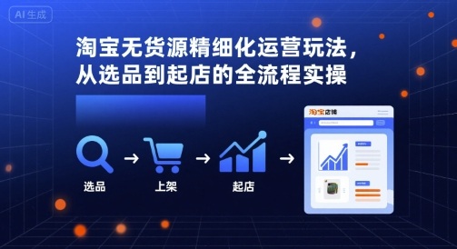 淘宝无货源精细化运营玩法，从选品到起店的全流程实操-数智网创