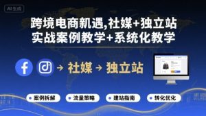 跨境电商新机遇,社媒+独立站,实战案例教学+系统化教学-数智网创