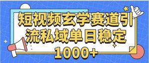 玄学赛道引流私域变现单日稳定1000+教程-数智网创