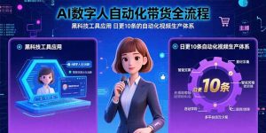 AI数字人自动化带货全流程:黑科技工具应用 日更10条的自动化视频生产体系-数智网创