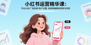 小红书运营精华课:平台认知/广告投放/账户设置,快速掌握精准获客与变现-数智网创