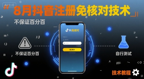 8月抖音注册免核对技术，不保证百分百，自测-数智网创