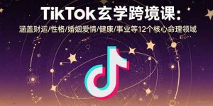 TikTok玄学跨境课：涵盖财运/性格/婚姻爱情/健康/事业等12个核心命理领域-数智网创
