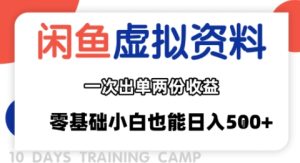 闲鱼虚拟资料新变现玩法，信息差项目，一次出单两份收益，无需囤货，可批量矩阵，零基础小白也能日入多张-数智网创