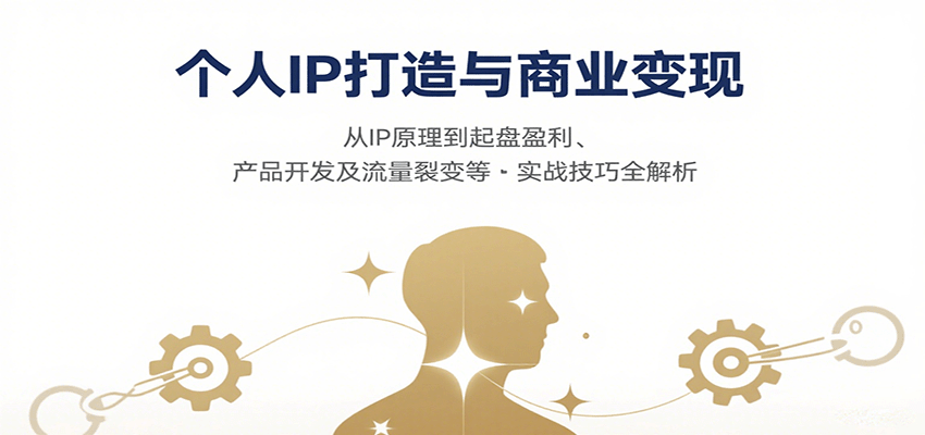 个人IP打造与商业变现，从IP原理到起盘盈利、产品开发及流量裂变等实战技巧全解析-数智网创