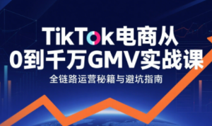三千老师·TikTok电商从0到千万GMV实战课-数智网创