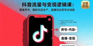 抖音流量与变现逻辑课:覆盖养号、爆款内容生产、直播间运营等全链路-数智网创