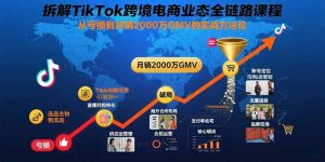 拆解TikTok跨境电商业态全链路课程:从亏损到月销2000万GMV的实战方法论-数智网创