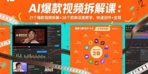 AI爆款视频拆解课：21个爆款视频拆解+38个剪映深度教学，快速创作+变现-数智网创