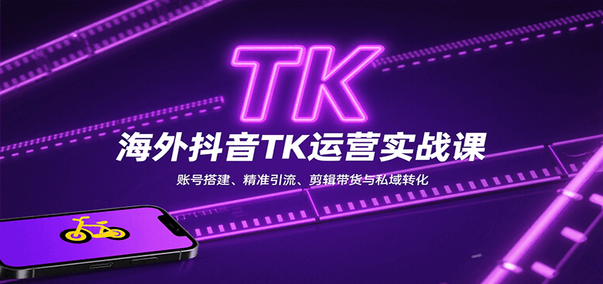 海外抖音TK运营实战课：账号搭建、精准引流、剪辑带货与私域转化-数智网创