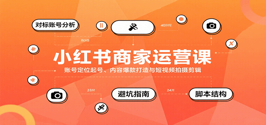 小红书商家运营课,账号定位起号、内容爆款打造与短视频拍摄剪辑-数智网创