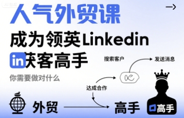 人气外贸课-成为领英Linkedin获客高手,你需要做对什么-数智网创