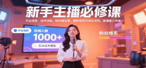 新手主播必修课：平台选择、话术训练、粉丝维系等，解析禁忌与成长法则，突破直播能力-数智网创
