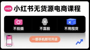 小红书无货源电商课程,不拍摄不露脸不用囤货,一部手机即可开店-数智网创