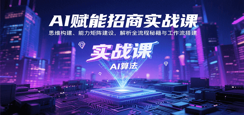 AI赋能招商实战课：思维构建、能力矩阵建设，解析全流程秘籍与工作流搭建-数智网创