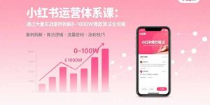 小红书运营体系课：通过大量实战案例拆解0-1000W爆款算法全攻略-数智网创