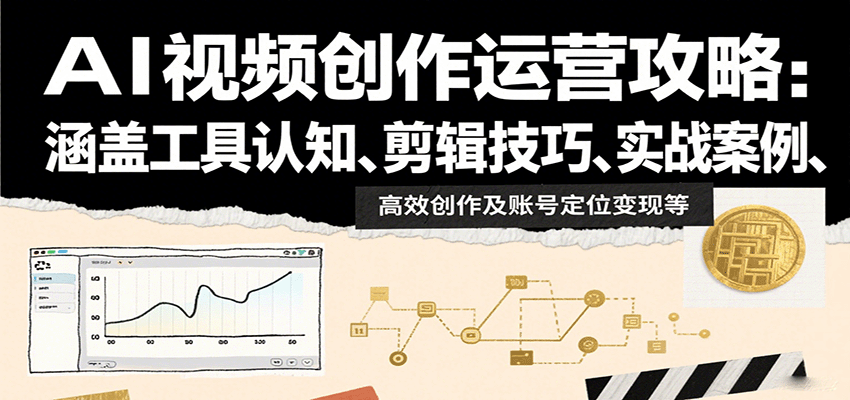 AI视频创作运营攻略：涵盖工具认知、剪辑技巧、实战案例、高效创作及账号定位变现等-数智网创