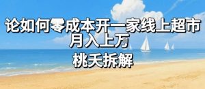 论如何零成本开一家线上超市，月入上W-数智网创