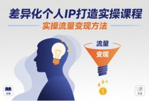 差异化个人IP打造实操课程,实操流量变现方法-数智网创