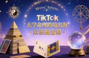 TikTok玄学命理跨境出海双语掘金课，手把手教你用命理知识精准直击海外用户痛点-数智网创