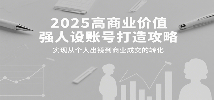 2025高商业价值强人设账号打造攻略，实现从个人出镜到商业成交的转化-数智网创