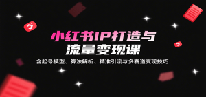 小红书IP打造与流量变现课：含起号模型、算法解析、精准引流与多赛道变现技巧-数智网创