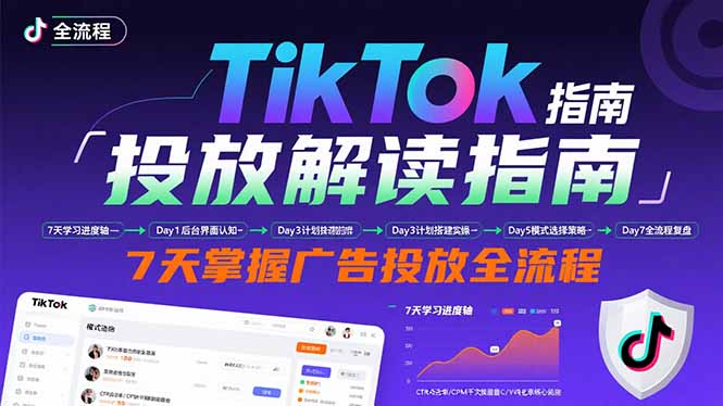 TikTok投放解读指南：后台操作/计划建立/模式选择，7天掌握广告投放全流程-数智网创