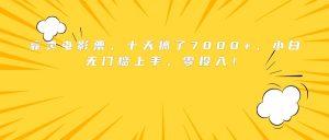 靠卖电影票，十天搞了7000+，小白无门槛上手，零投入！-数智网创