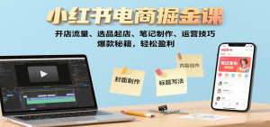 小红书电商掘金课：开店流量、选品起店、笔记制作、运营技巧，爆款秘籍，轻松盈利-数智网创