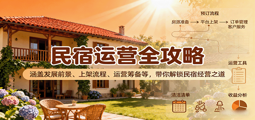 民宿运营全攻略：涵盖发展前景、上架流程、运营筹备等，带你解锁民宿经营之道-数智网创