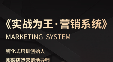 老杨·服装老板必修课《实战为王-营销系统》实现业绩被动式增长-数智网创