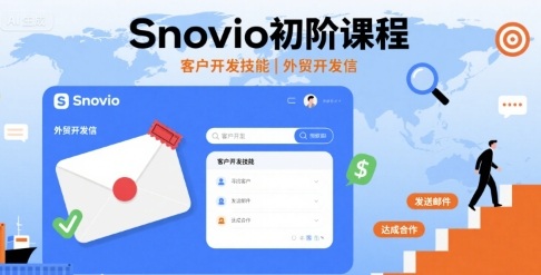 Snovio初阶课程，客户开发技能，外贸开发信-数智网创
