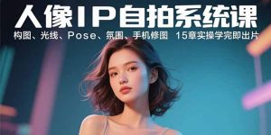 人像IP自拍系统课：构图、光线、Pose、氛围、手机修图 15章实操学完即出片-数智网创