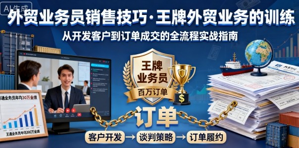 外贸业务员销售技巧，王牌外贸业务的训练-数智网创