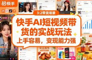 快手ai短视频带货的实战玩法，上手容易，变现能力强-数智网创